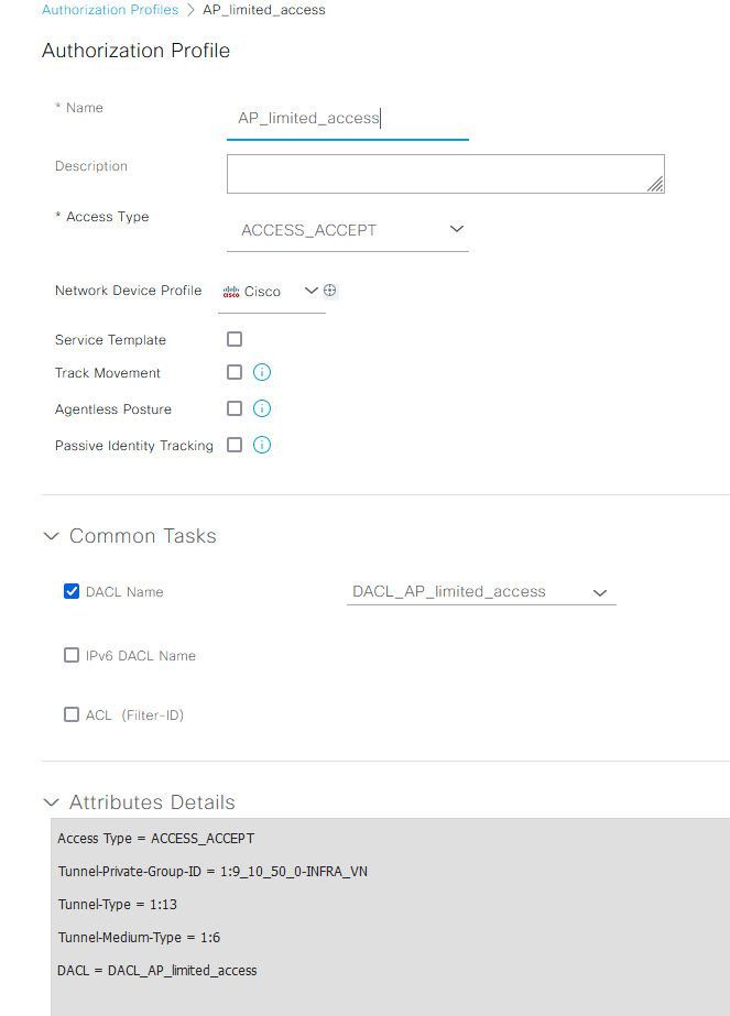 Authorization profile for limited access