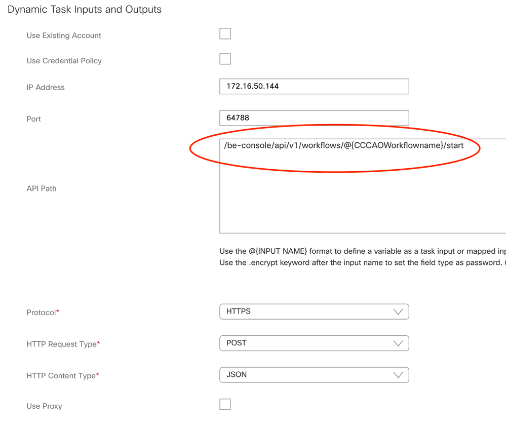Input of workflow variable to API for workflow name