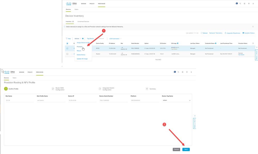 Provision workflow start