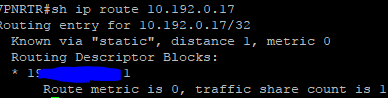 Headend route to branch tunnel IP