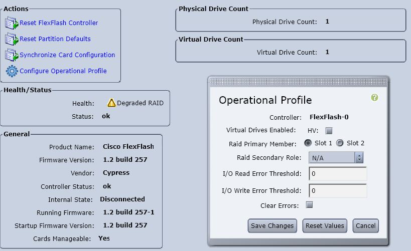 Cisco flexflash deals degraded raid