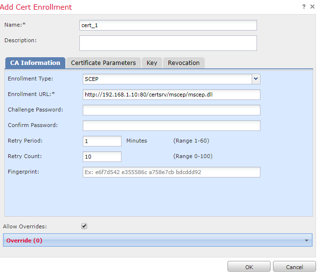 install Certificate Using SCEP enrollment via FMC on FTD Cisco Community