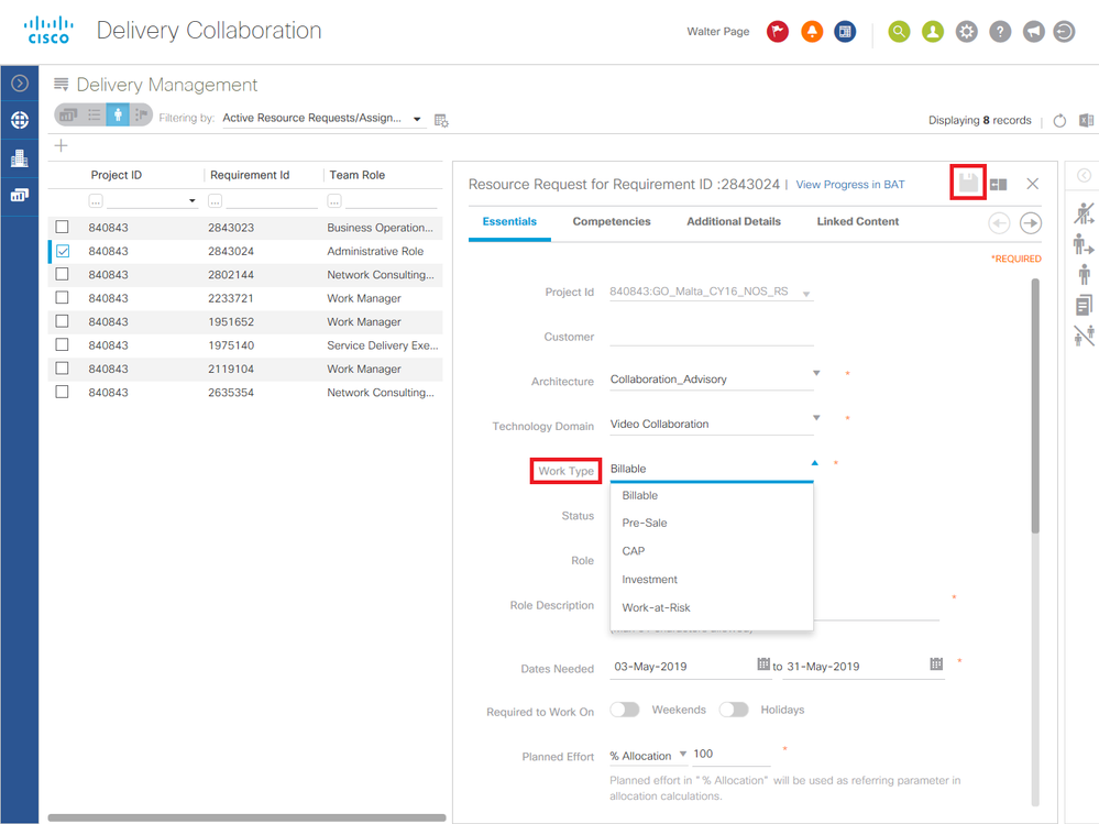 7. Canceling or Updating a Rejected Direct Assignment_Request Change_View Properties Icon Grayed out.png