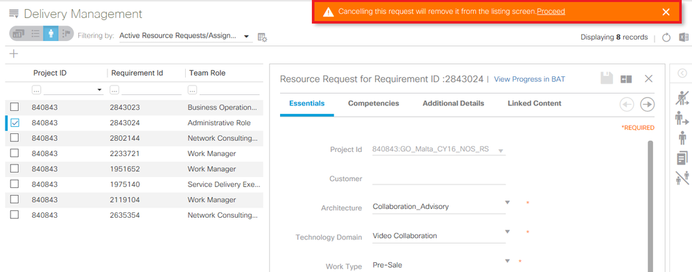 11. Canceling a Rejected Direct Assignment_Cancel Proceed screen.png