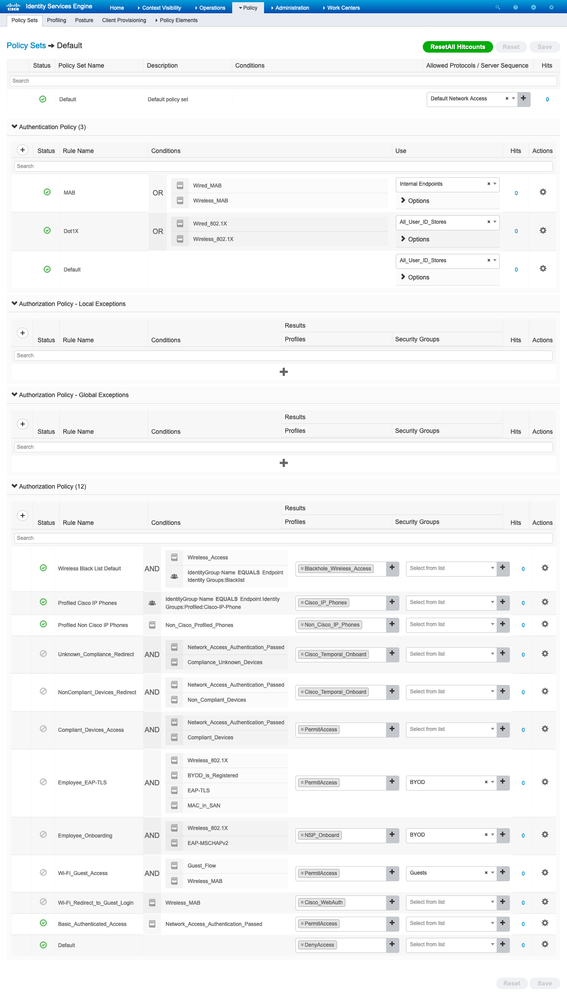 ISE Authentication and Authorization Policy Reference - Cisco Community