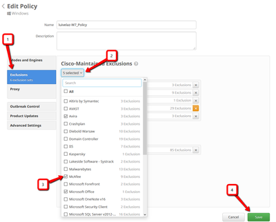 Cisco-Maintained Exclusions