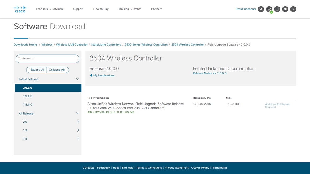 Downloads Homepage in the Cisco website