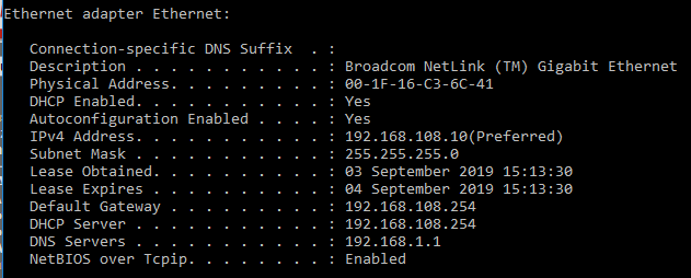 DNS set to router IP