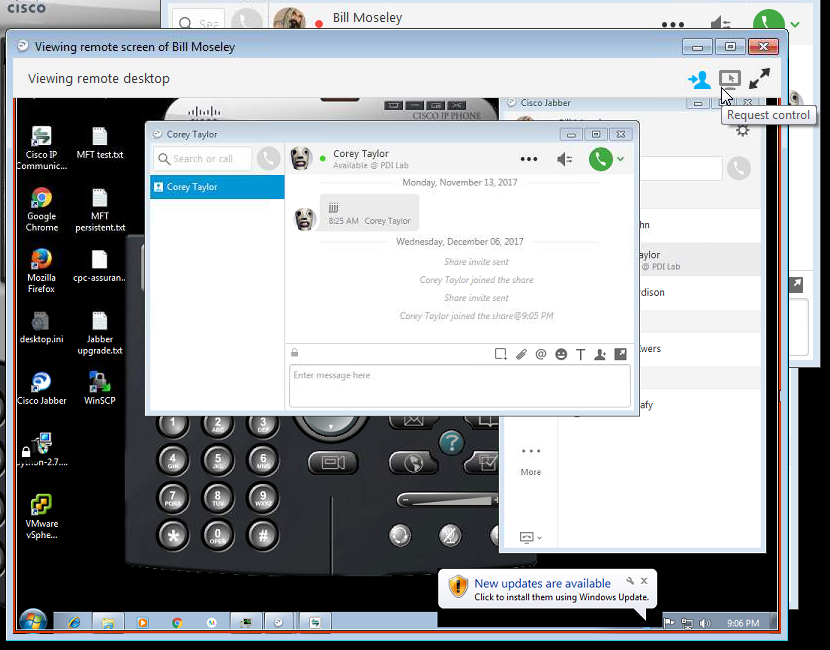 Desktop Jabber remote control Cisco Community