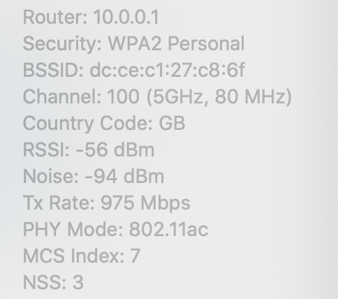 Wireless status on my mac