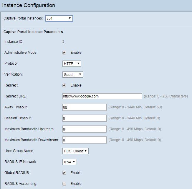 Instance Configuration