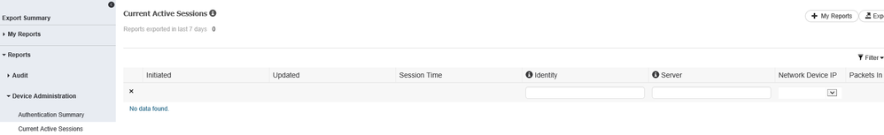 ISE Base License Usage Current Active Sessions_No Data Found.PNG
