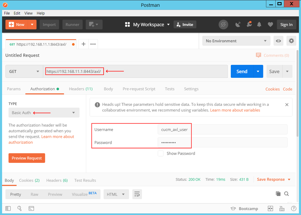 5 Postman Basic Authentication with CUCM.png 5 Postman Basic Authentication with CUCM.png