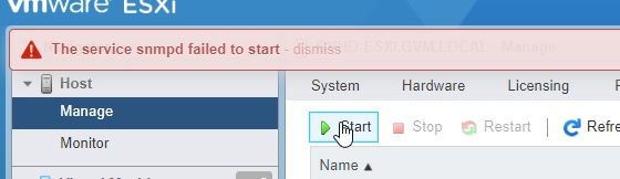 not able to start snmpd services in ESXi host - Cisco Community
