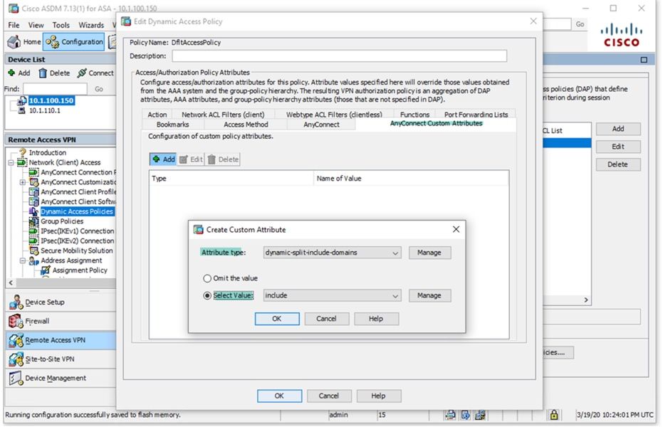 AnyConnect Split Tunneling (Local Lan Access, Split Tunneling, Static ...