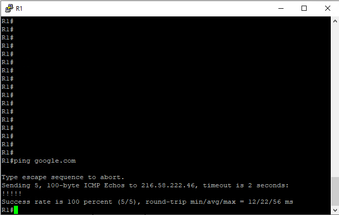 Ping router cisco a google