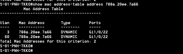 The Same Mac address is shown in 2 VLAN, - Cisco Community