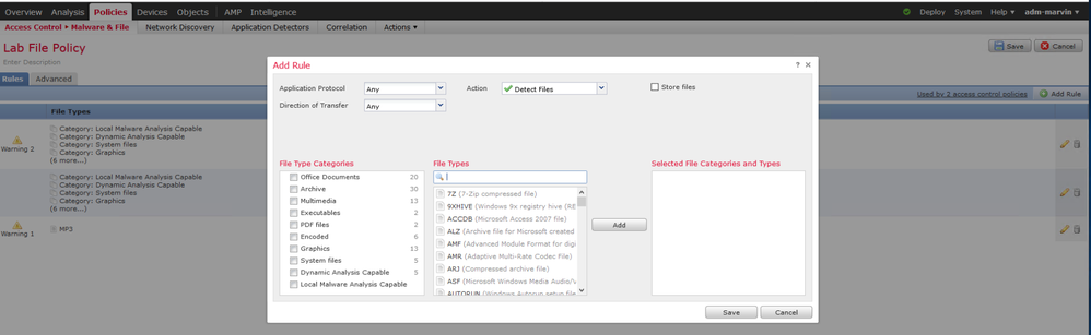 File policy - file types