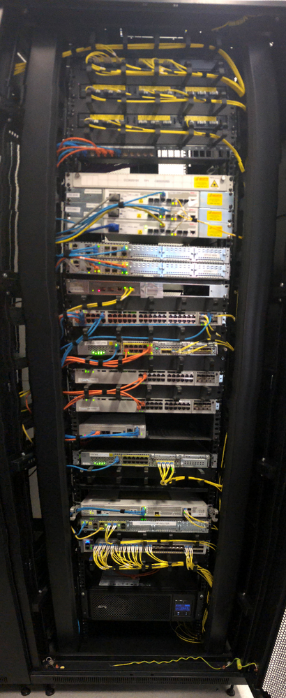 Figure 2 - One of many comms racks containing every imaginable Cisco product