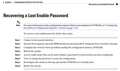 Figure 3: Steps for Password Recovery as Shown in documentation