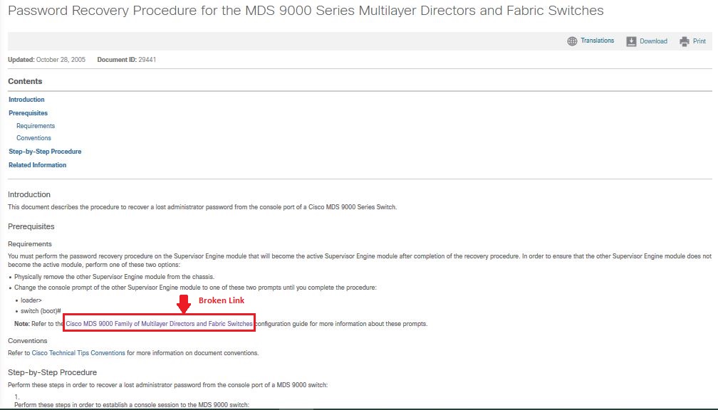 Solved: Password Recovery Procedure for a pair of MDS 9000 Switches - Cisco  Community