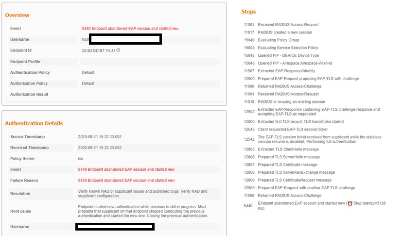 Solved: ise certificate validation failed in log Cisco Community