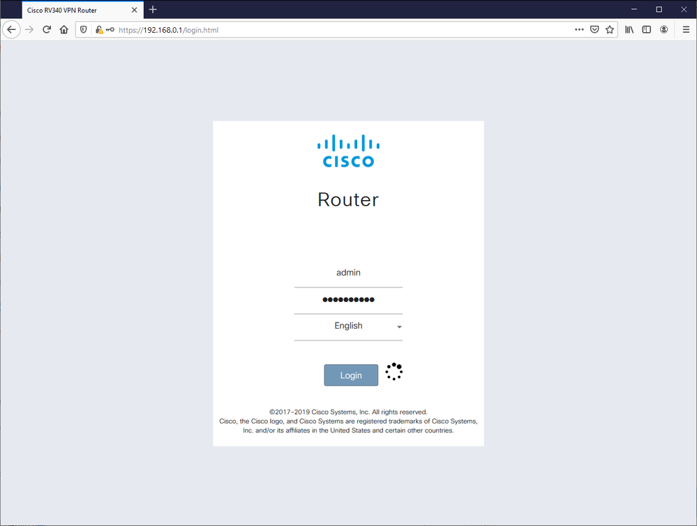 Solved: RV340 - unable to login to admin portal - Cisco Community