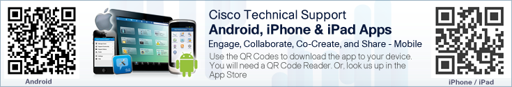 Cisco Technical Support Mobile Apps QR Codes for Updates and Downloads